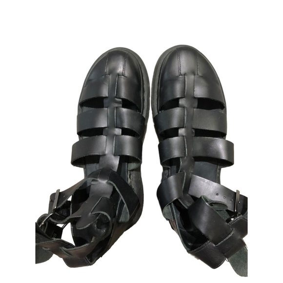 NWOB Dr. Martens Geraldo Brando Gladiator Leather Black Sandal Men’s Size 12 - Picture 4 of 10